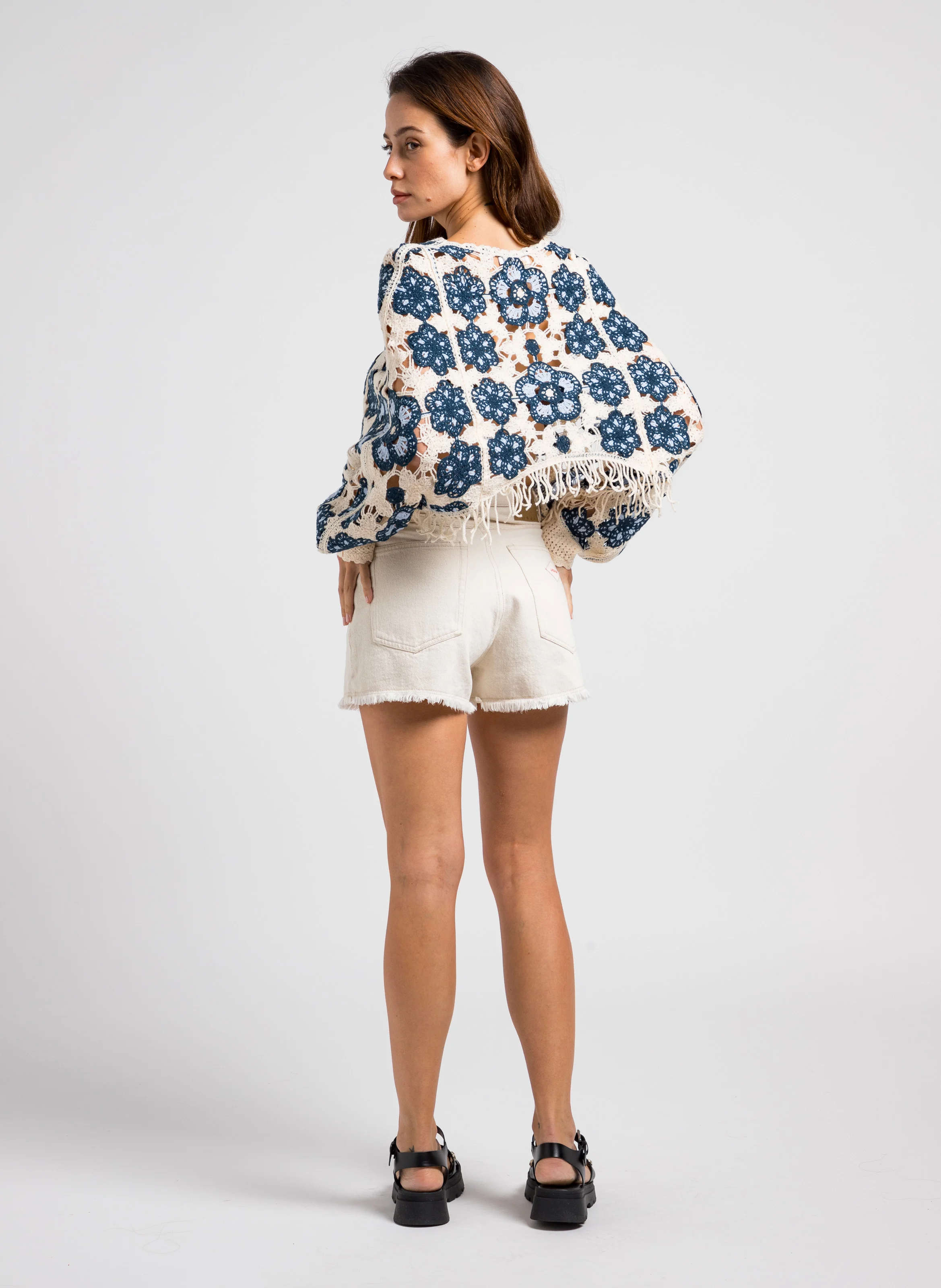 TINEBOROW - Short taille haute en coton recyclé | Beige
