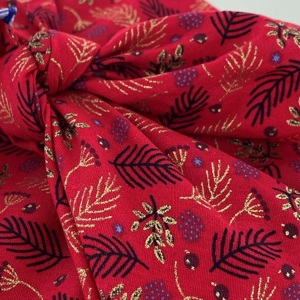 Furoshiki Moyen 48 X 48 Cm Tiges Rouges De Noël Ex1013