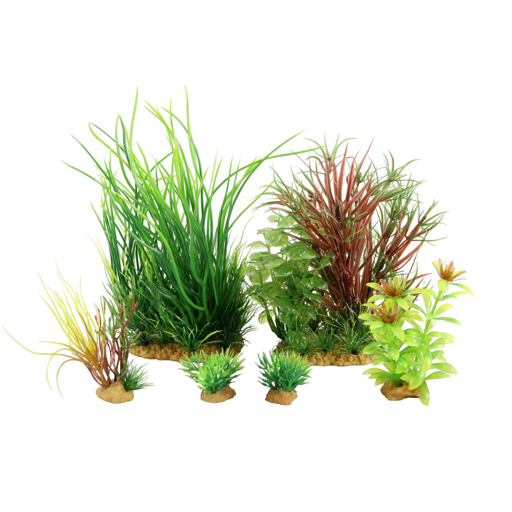 Jalaya n°4 plantes artificielles 6 pieces h 18 cm plantkit décoration d'aq