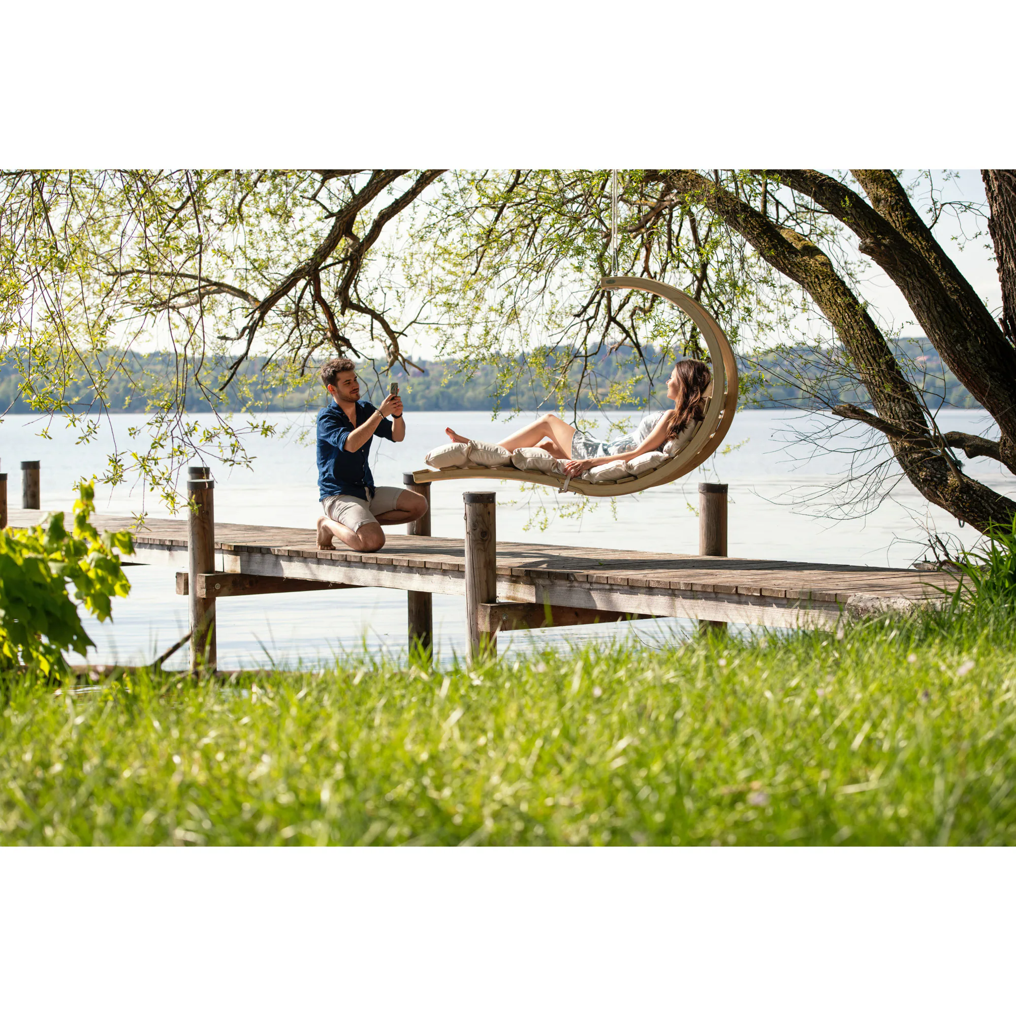 Amazonas Hängesessel Swing Lounger Creme
