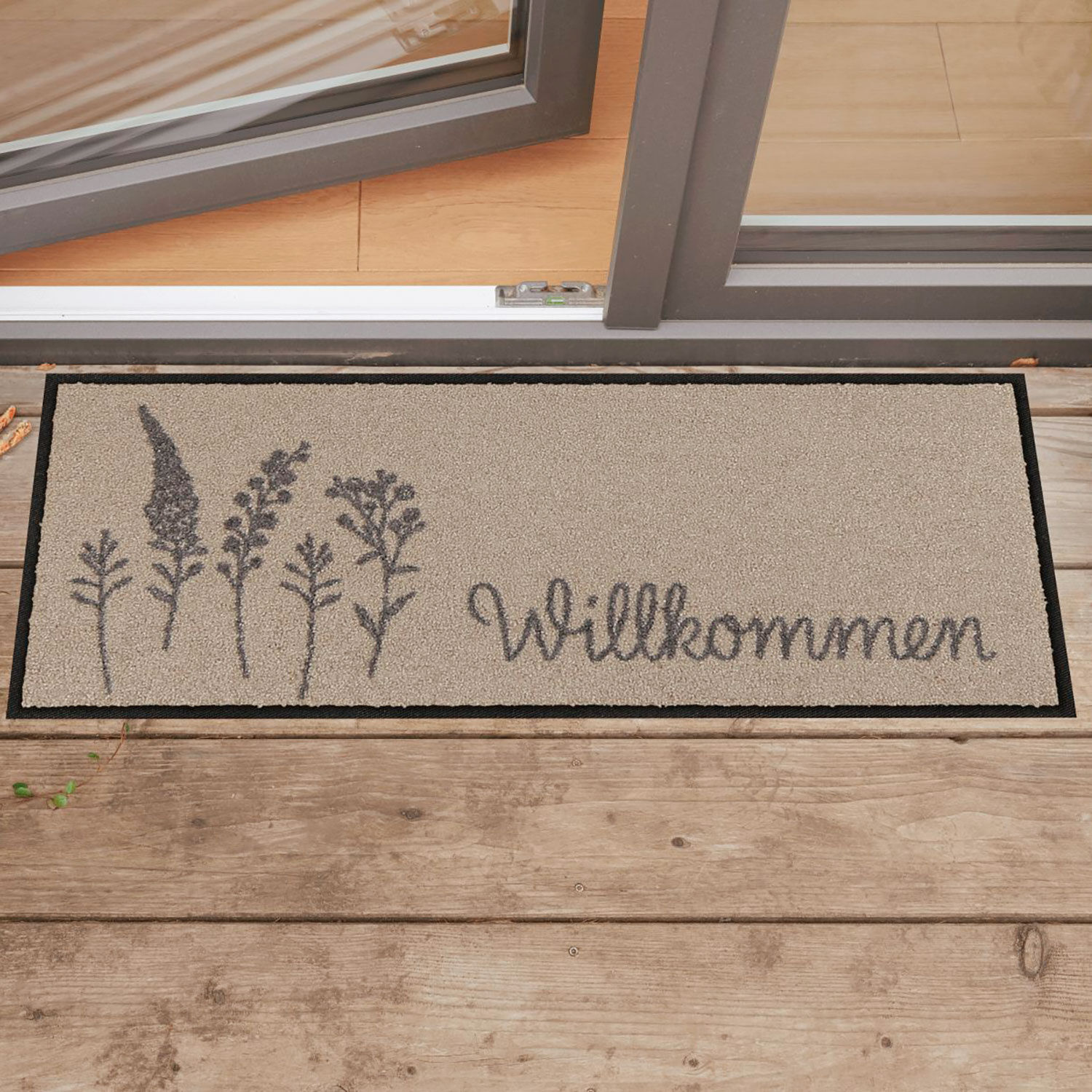 Türvorlage Willkommen Wiese