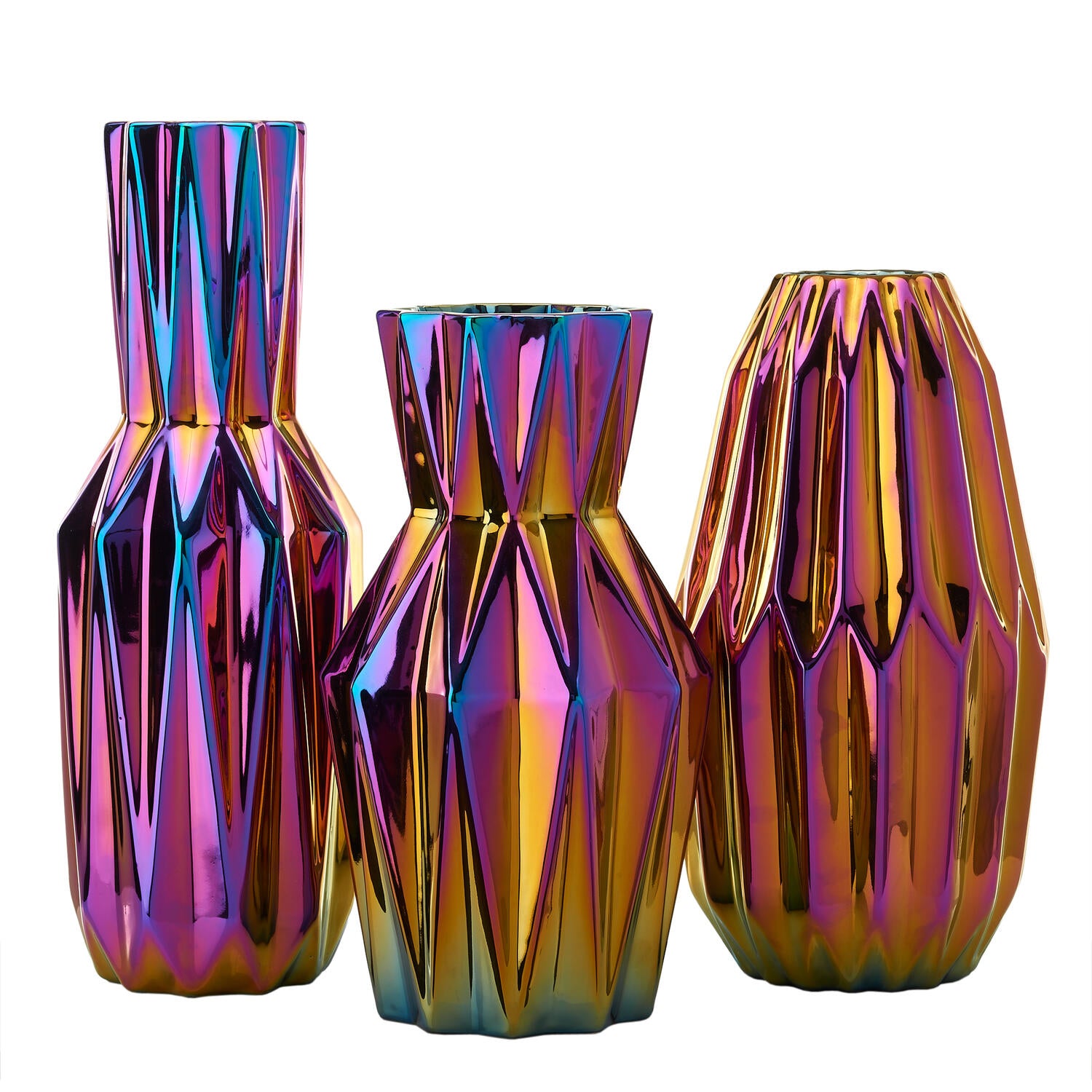 POLSPOTTEN  Oily Folds vase, L - multi