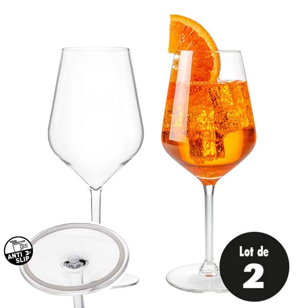 Lot de 2 verres à vin anti-dérapants 47 cl