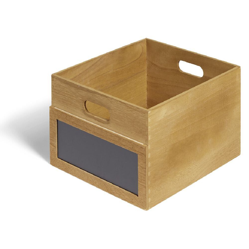 Bac de rangement bois et ardoise Taille S 29xH18x25cm
