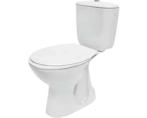 WC-combinatieset form&style NEGROS diepspoeltoilet met rand, verticale uitloop, glanzend wit met toiletzitting