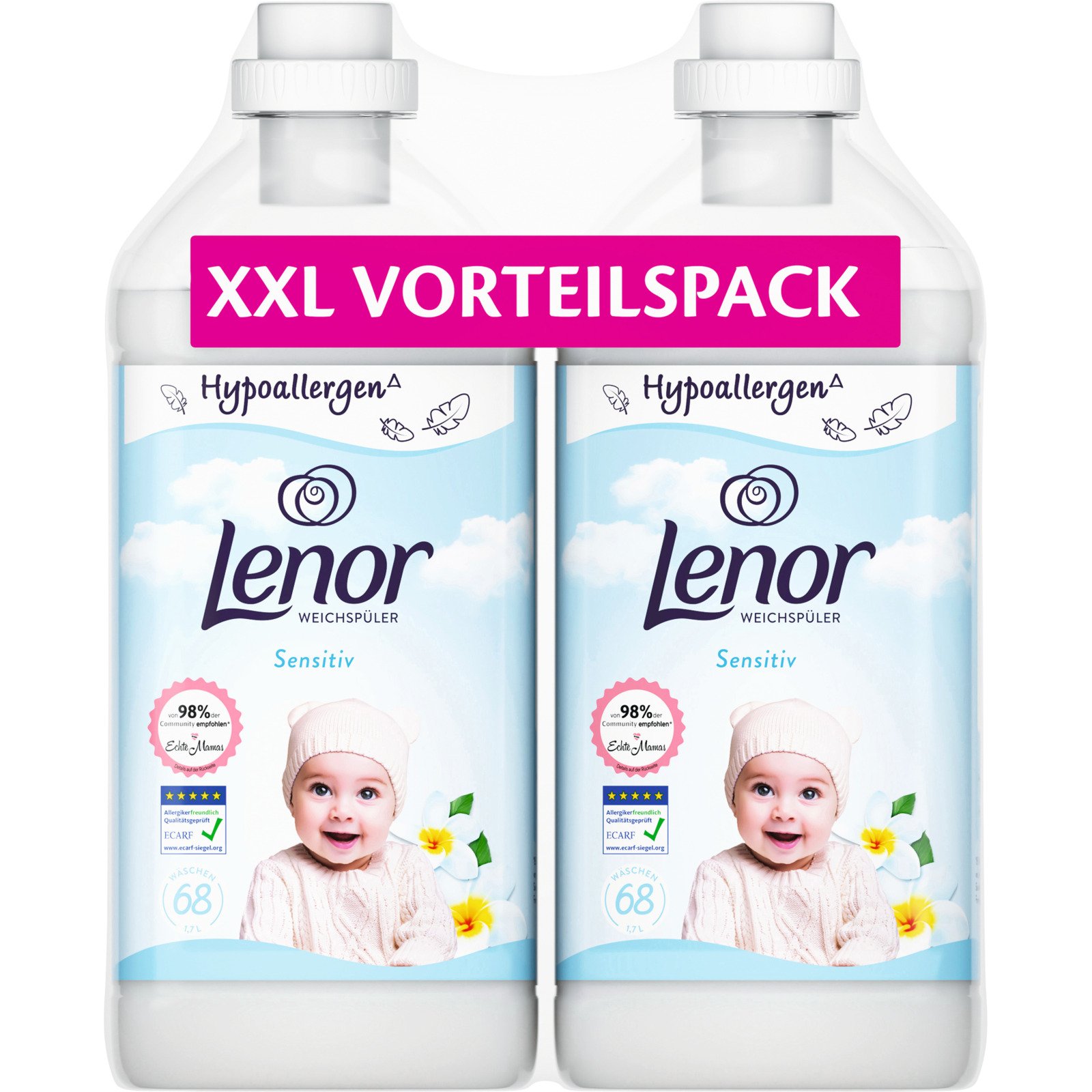 Lenor Weichspüler Sensitiv 2 x 68 Waschgänge