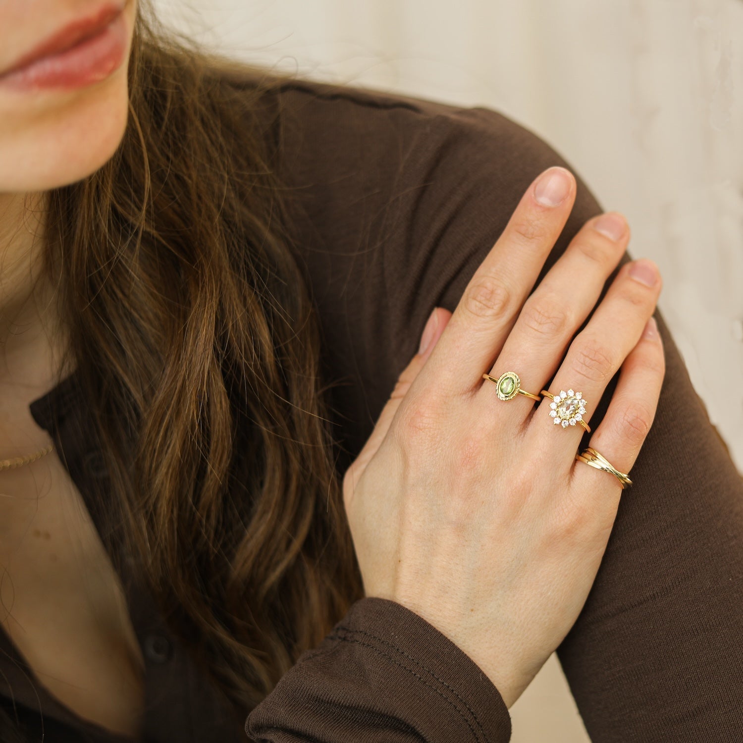 Lady Diana Ring Green Amethyst