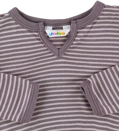 Joha Bluse - Bambus - Lilla/Lavendel Stribet