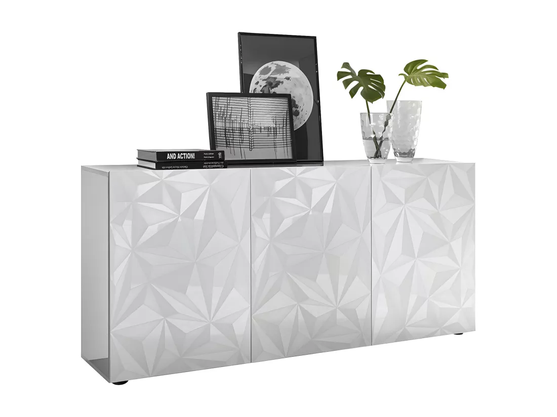 Buffet ERIS - 3 portes - Blanc laqué