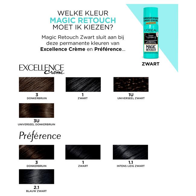 L'Oréal Paris Magic Retouch Camouflerende Uitgroeispray Zwart 75 ML
