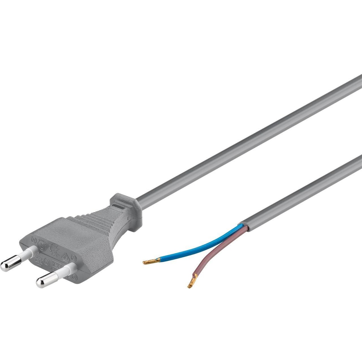 Goobay Kabel med eurokontakt for montering, 1,5 m, grå
