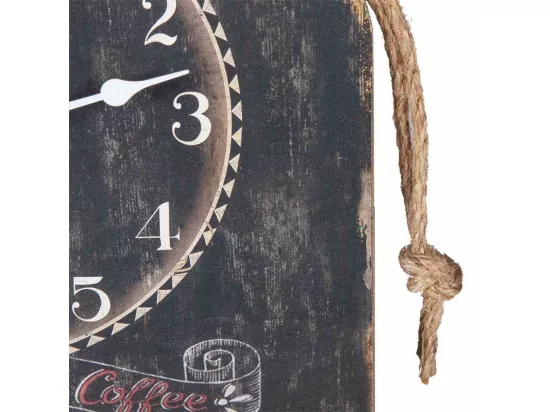 Horloge murale en bois noir 26x48x2h