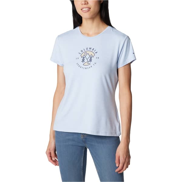 T-shirt randonnée COLUMBIA W SLOAN RIDGE GRAPHIC SHORT SLEEVE TEE WHISPER HEATHER/NATURALLY BOUNDLESS