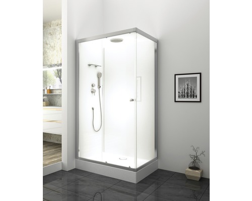 Aurlane Silver zen complete douche-unit, 80 x 110 x 217 cm, zilver-mat