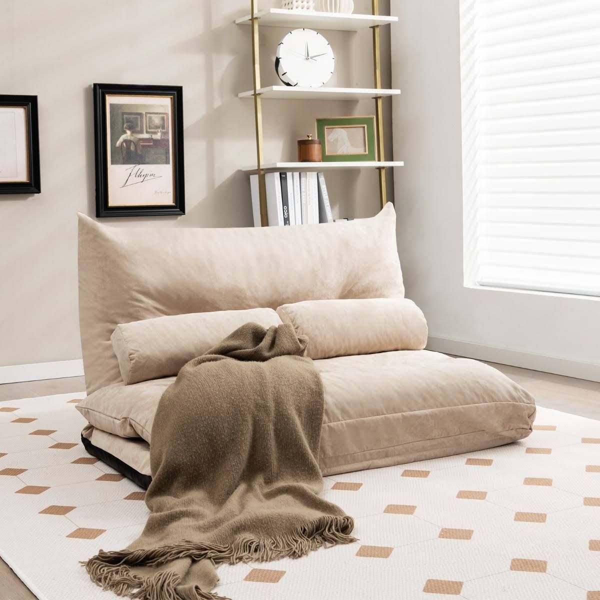 Costway 3 in 1 Klappbares Bodensofa mit Schlaffunktion & Verstellbarer