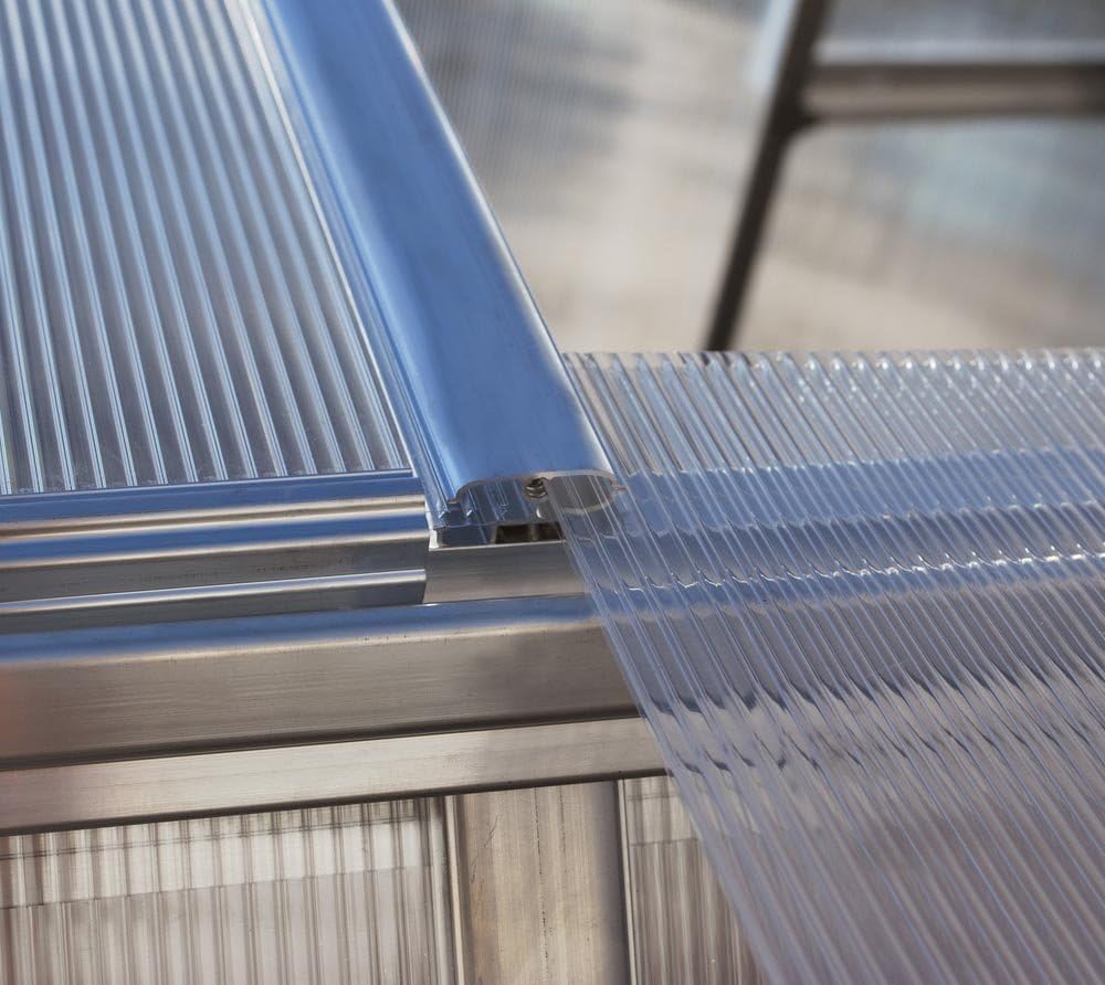 Palram-Canopia Aluminium Gewächshaus Bella 820 | 601x244 cm | Zwiebelform | 6 mm Polycarbonat-Doppelstegpaneele | Inkl. Zubehörset | UV-beständig & wetterfest | Mit Doppelflügeltür & 4 Dachfenstern