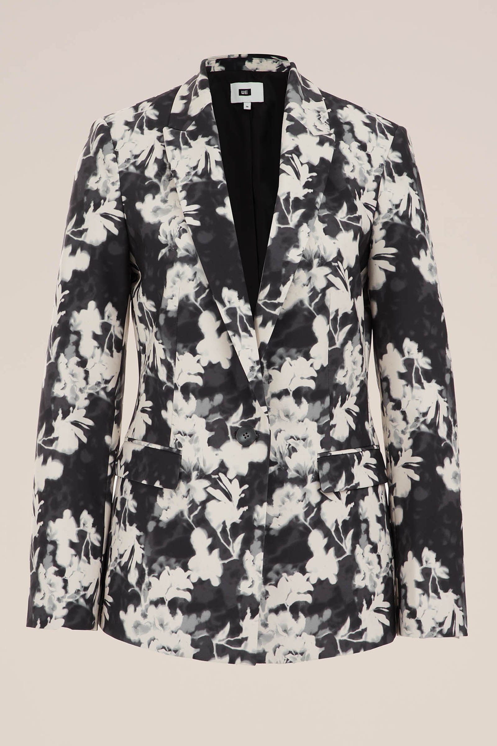 slim fit blazer met dessin WE Fashion Zwart