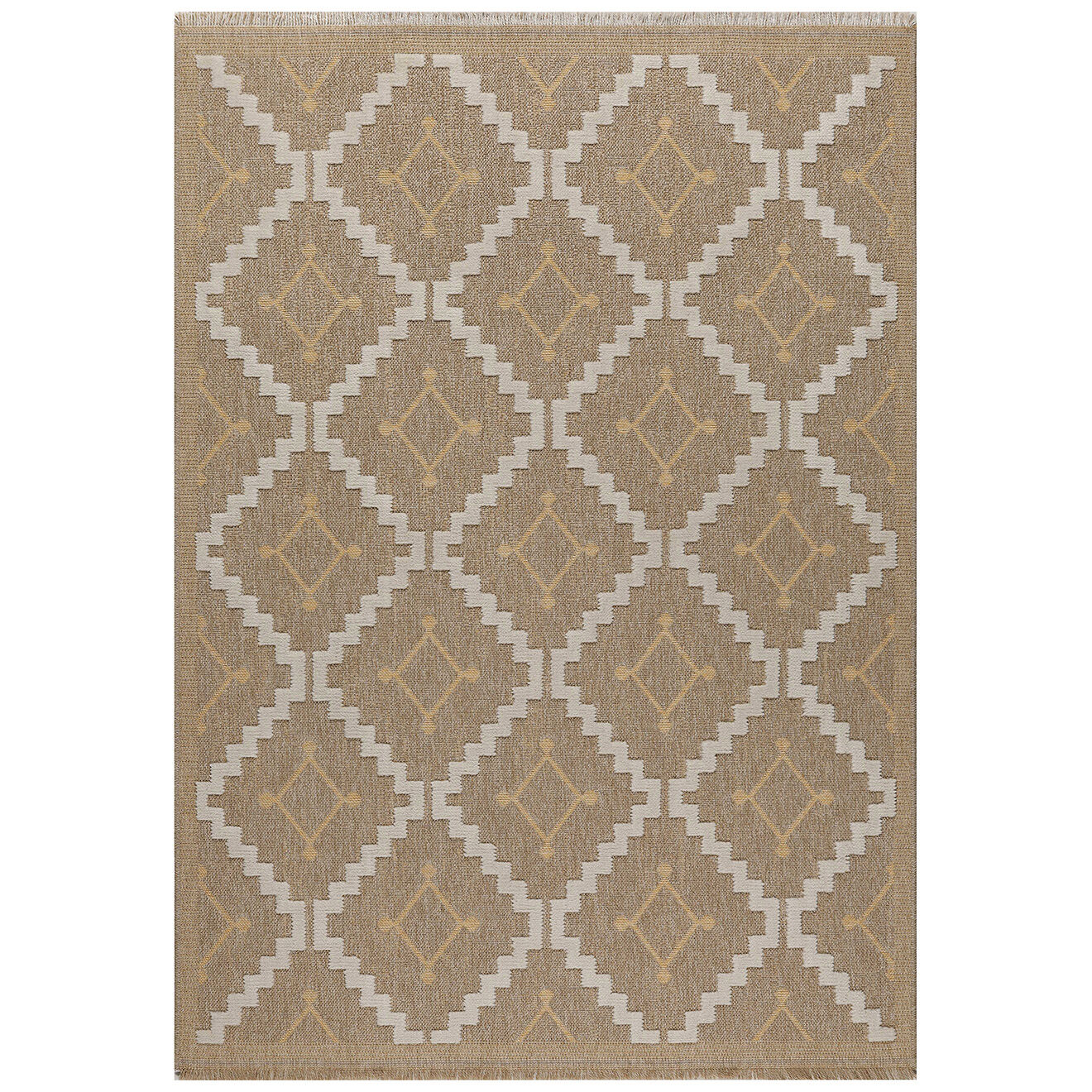 Nazar Rugs Tapis aspect jute TULUM 9041 intérieur & extérieur jaune - 200x290 cm