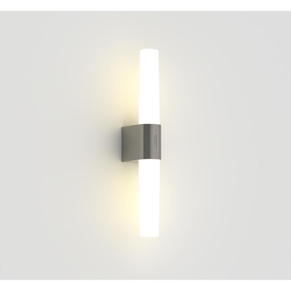 LED-spiegellamp Helva in mat nikkel, 9,5W, 900lm, IP44