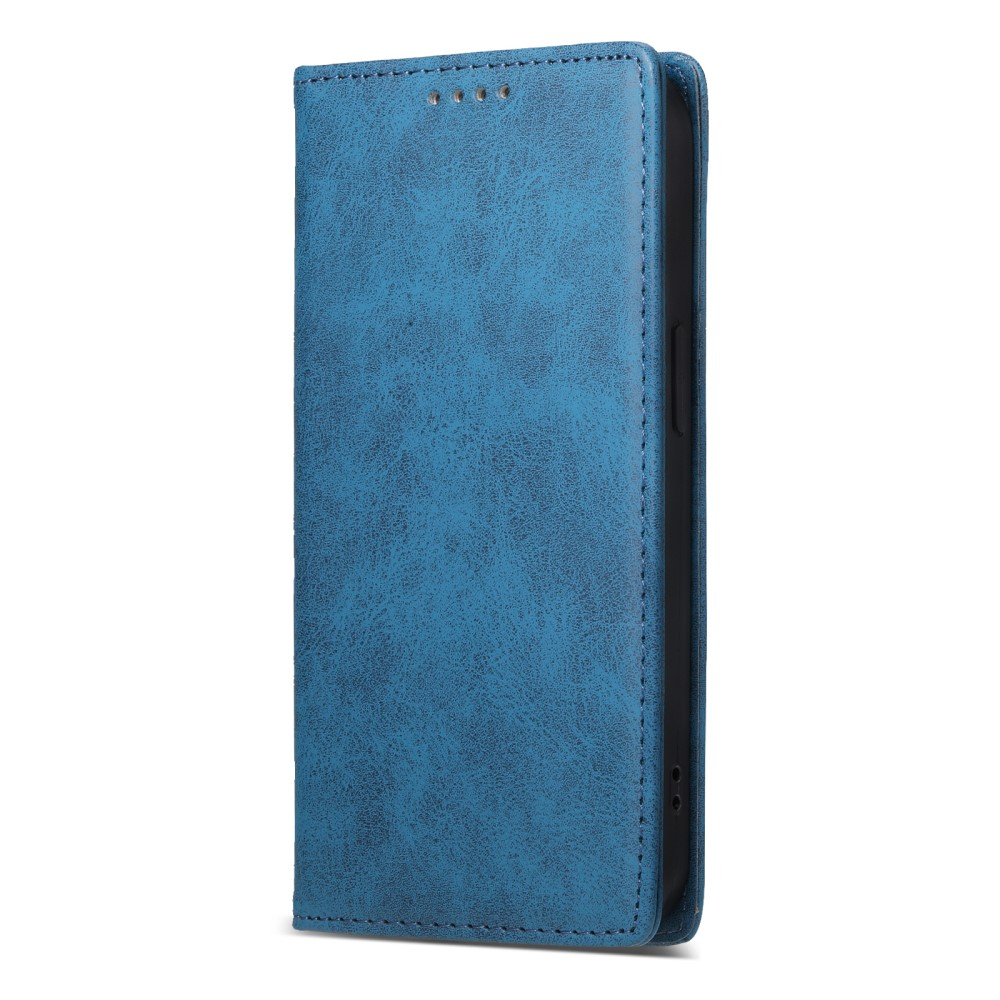 Samsung Galaxy S25 Edge Leder Tasche Flip Wallet Etui mit Kartenfächern (RFID Schutz) - Blau