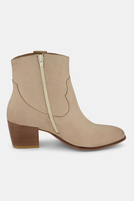 Leder-Stiefeletten, Nubukleder, Weite H