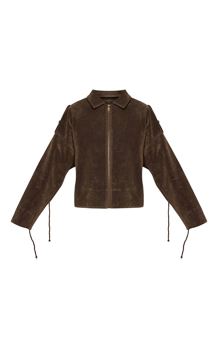 Kaki Veste En Synthétique À Laçage Au Dos