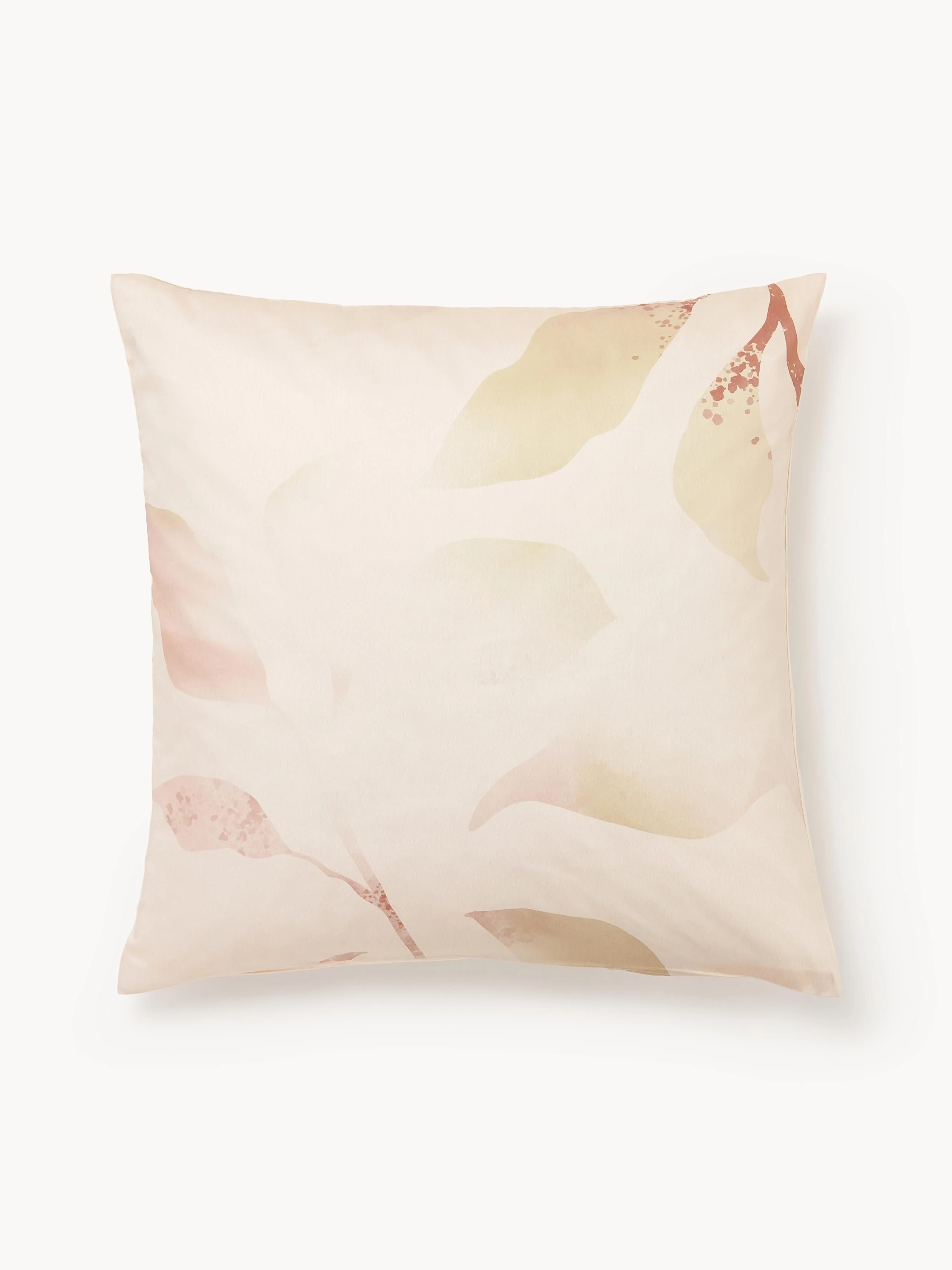 Katoensatijnen kussenhoes Marino met bloemenprint
