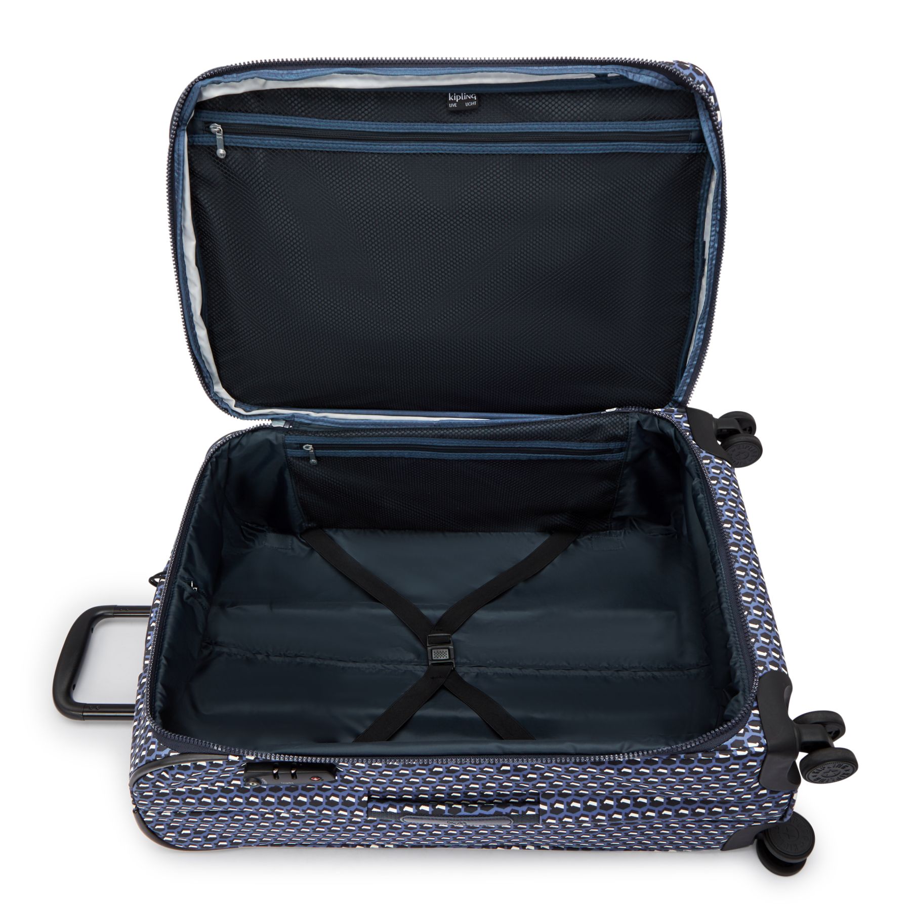 NEW YOURI SPIN M Valise Extensible à Roulettes de Taille Moyenne avec Poignée Télescopique - 3D K Blue