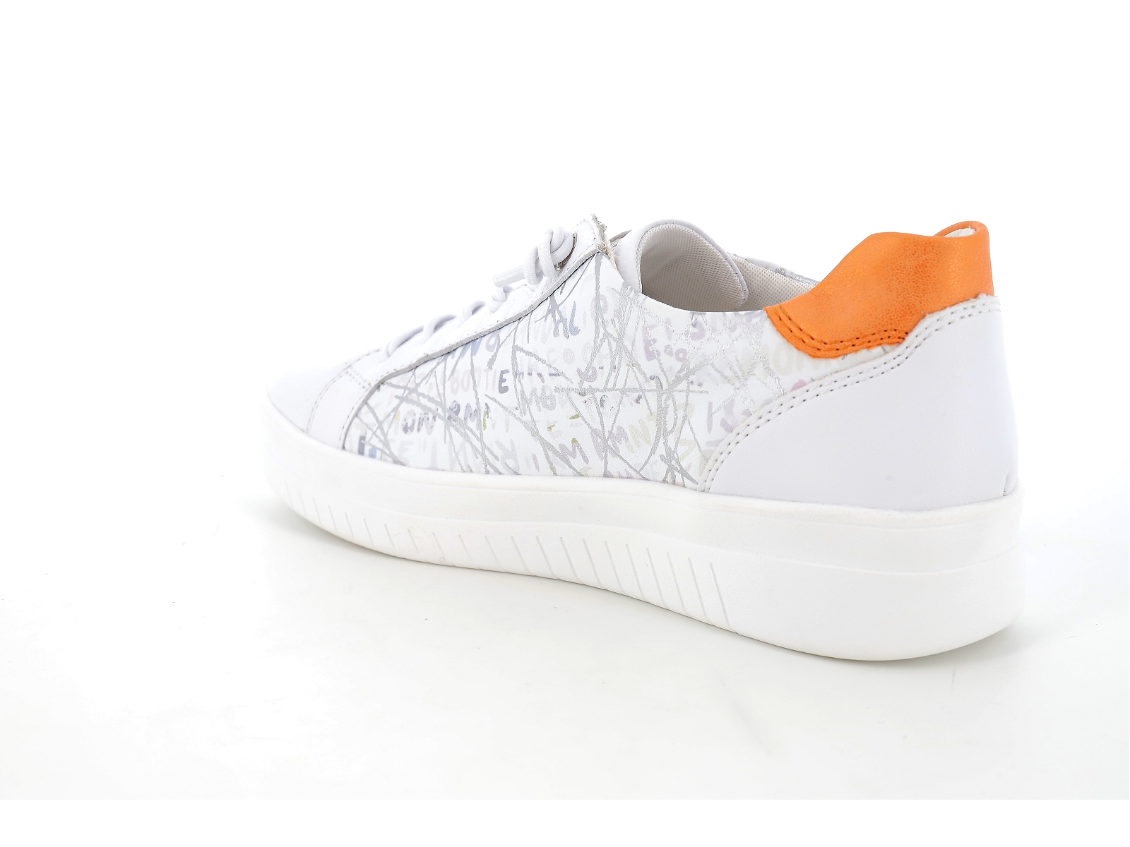 Remonte-D0J00 Cuir Blanc Orange