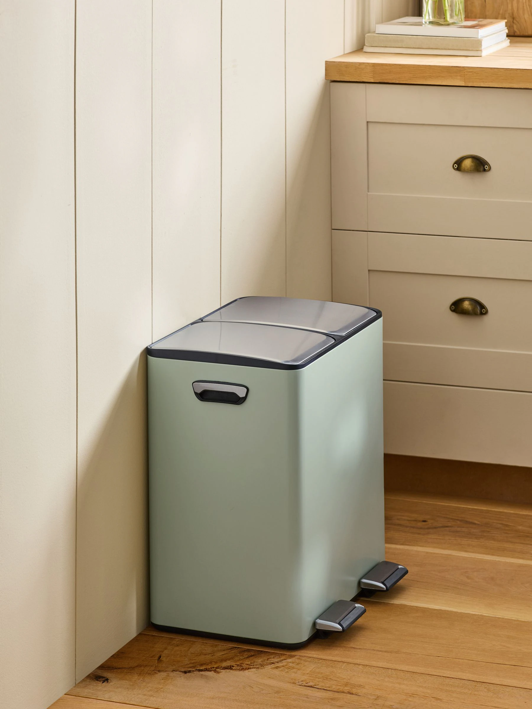 40L 3 compartment Recycling Soft Close Pedal Bin