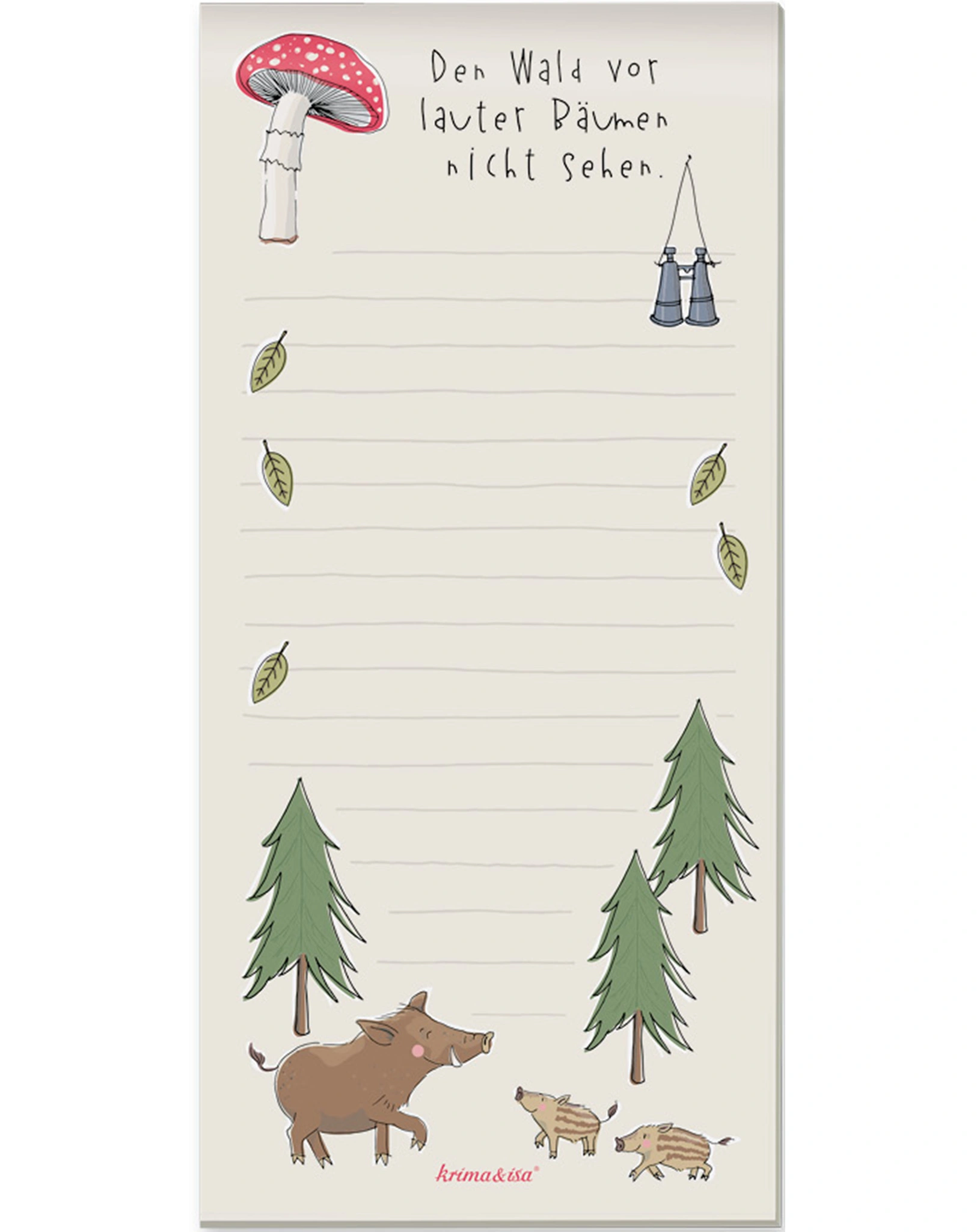 Notizblock WALDTIERE (50 Blatt) 5er-Set