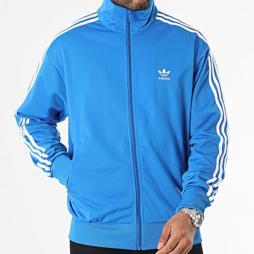 Sweat Zippé A Bandes Bird IJ7059 Bleu Clair