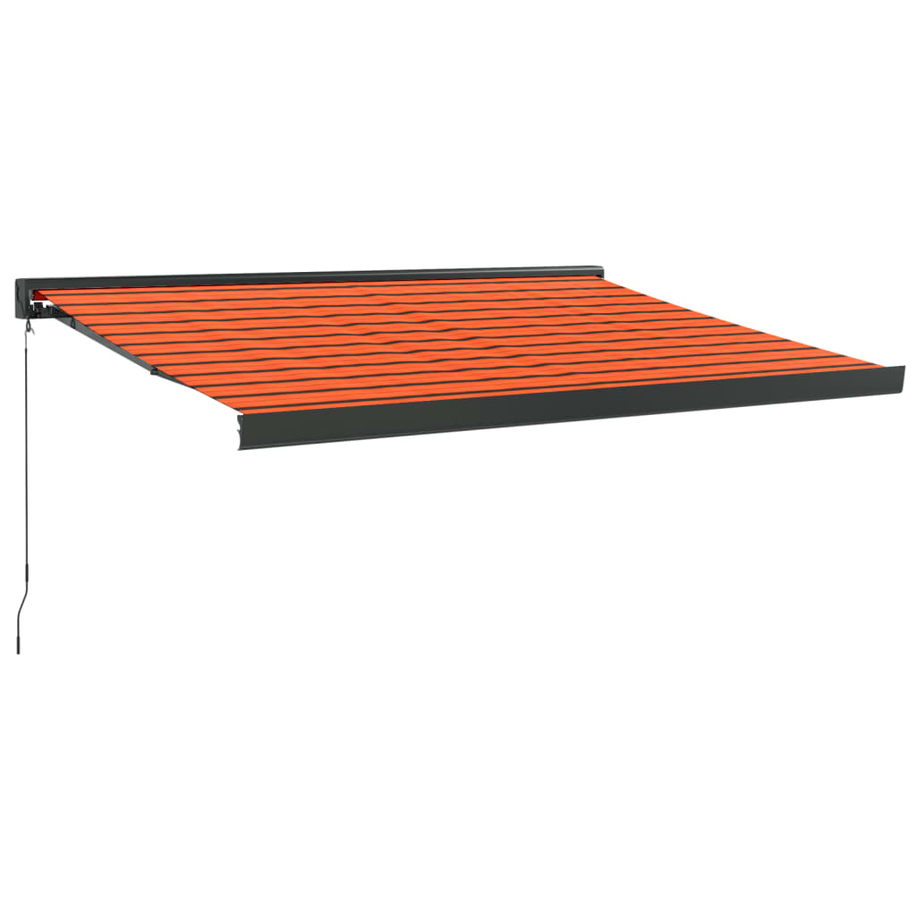 Auvent rétractable orange et marron 3x2,5 m tissu et aluminium