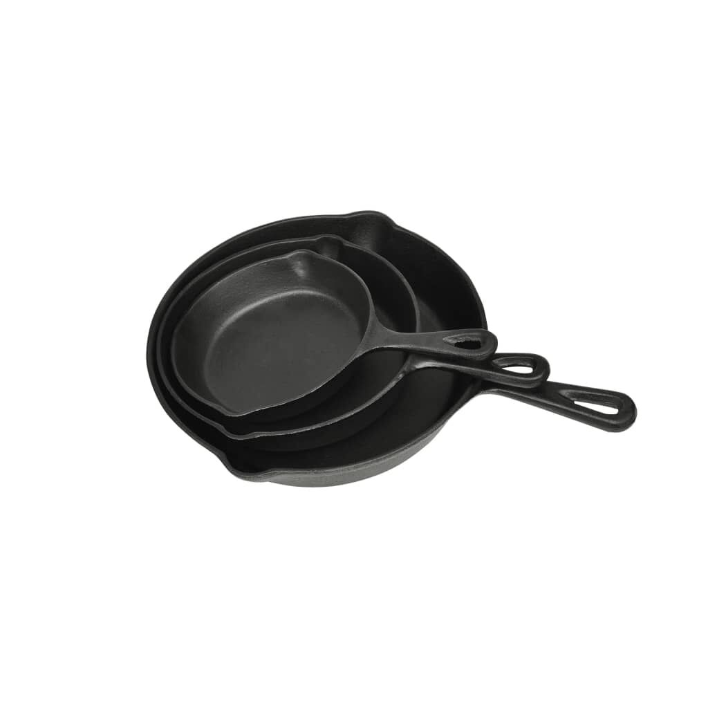 Gietijzeren steakpannenset, 3-delig