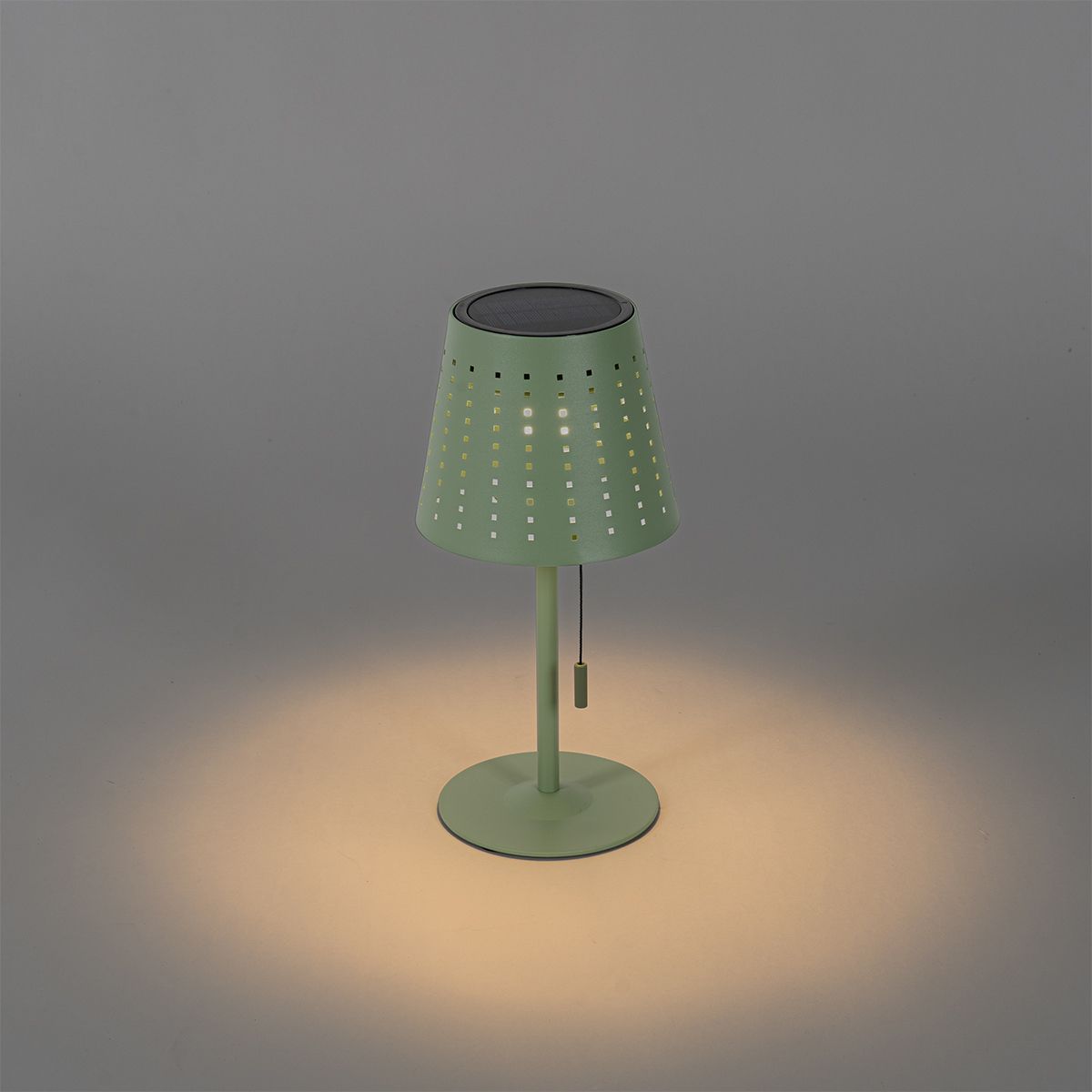 Buiten tafellamp groen incl. LED 3-staps dimbaar oplaadbaar en solar - Ferre