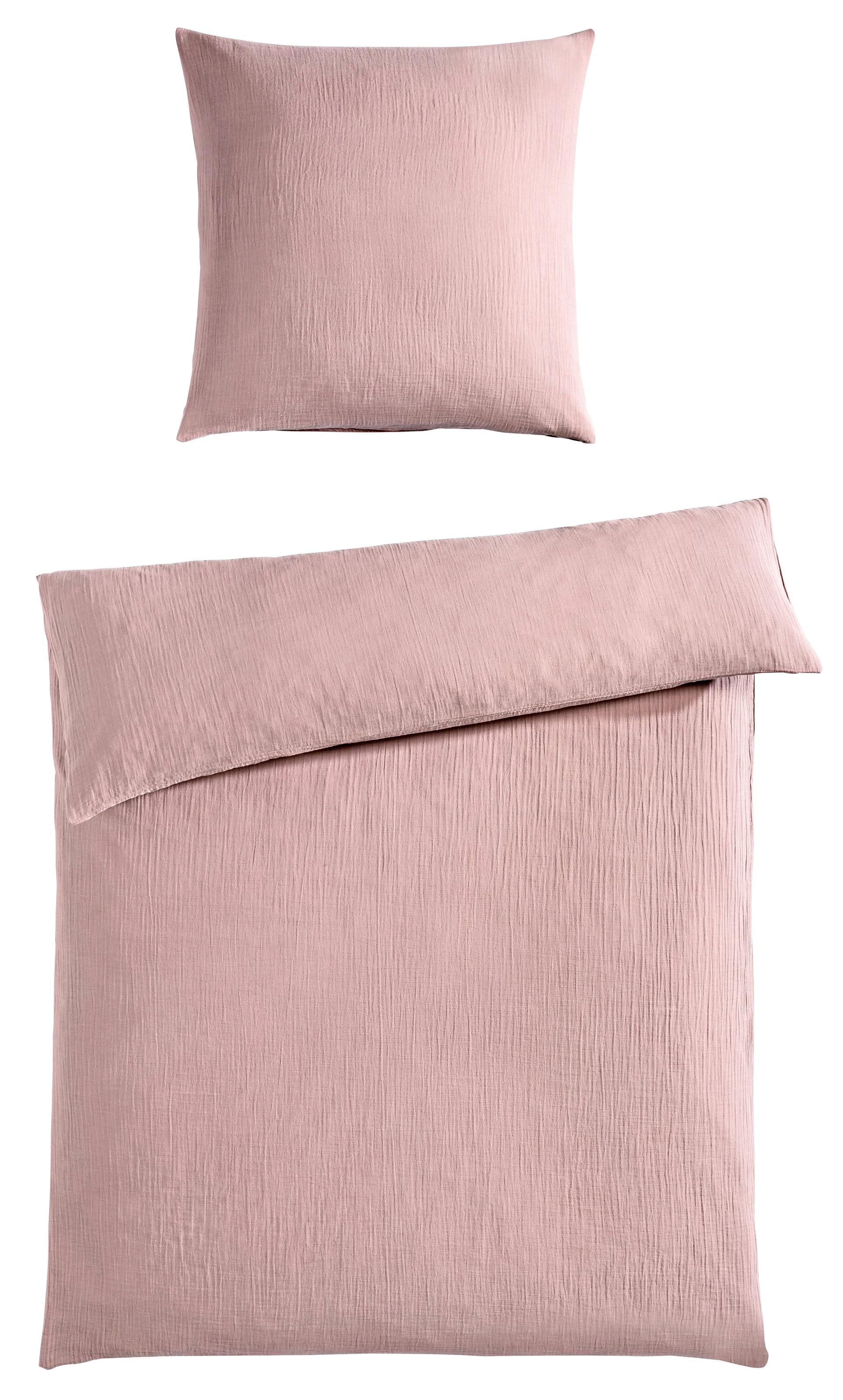 INSPIRATION HOME Musselin-Bettwäsche 135 x 200 cm mauve