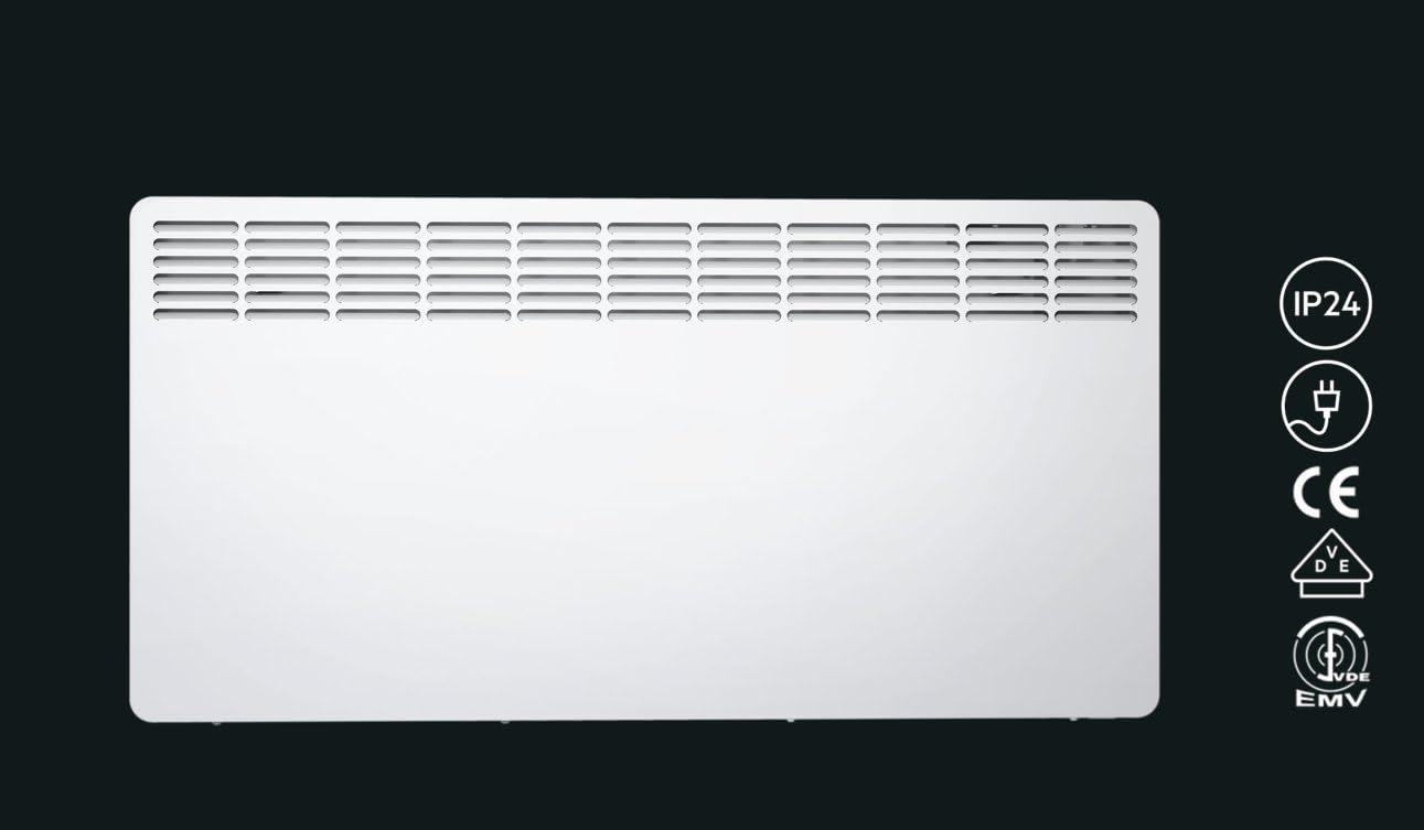 AEG Wandkonvektor WKL 2005 für ca. 20 m², 2000 W, 5-30 °C, wandhängend, LC-Display, Wochentimer, Metall, Ökodesign 2018, 236535