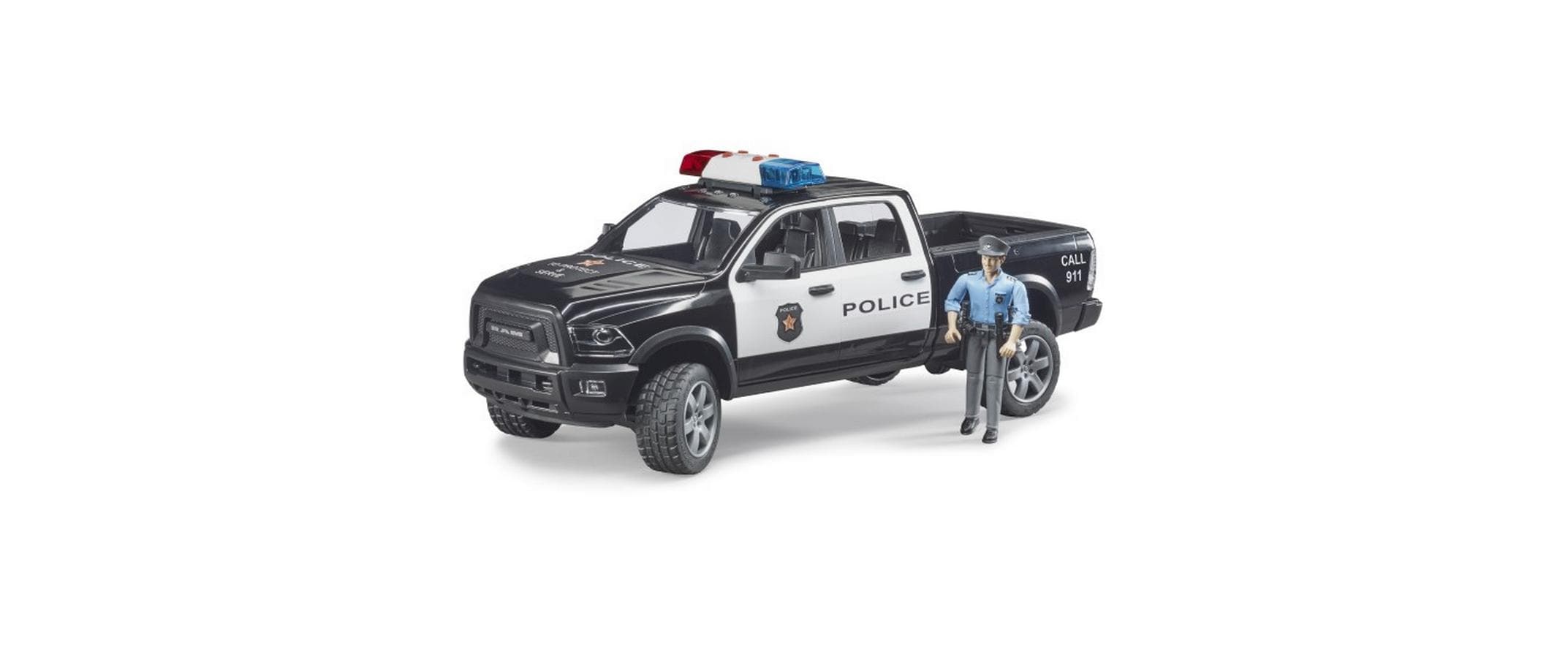 Polizei Pickup mit PolizistPolizeifahrzeug