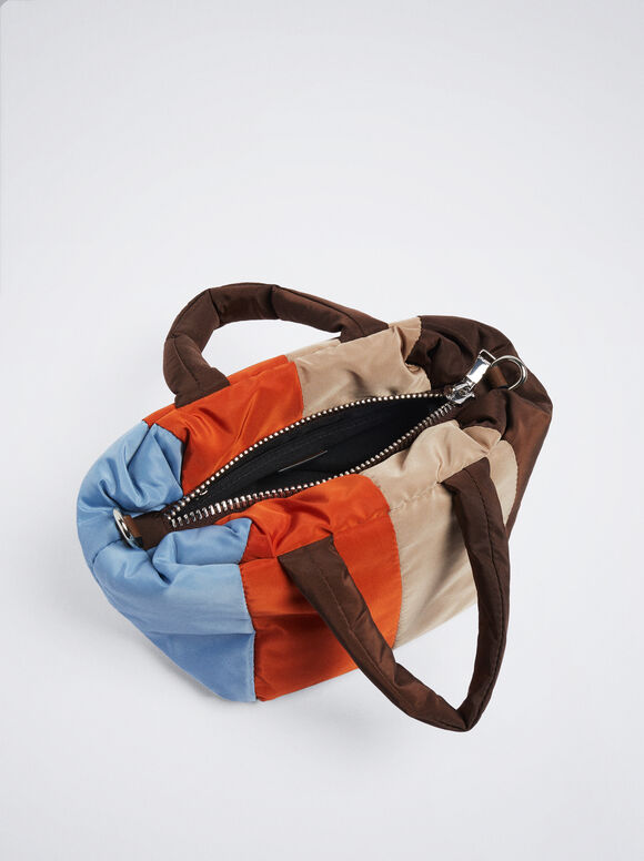 Bolsa acolchoada com blocos de cores - Multicolorida