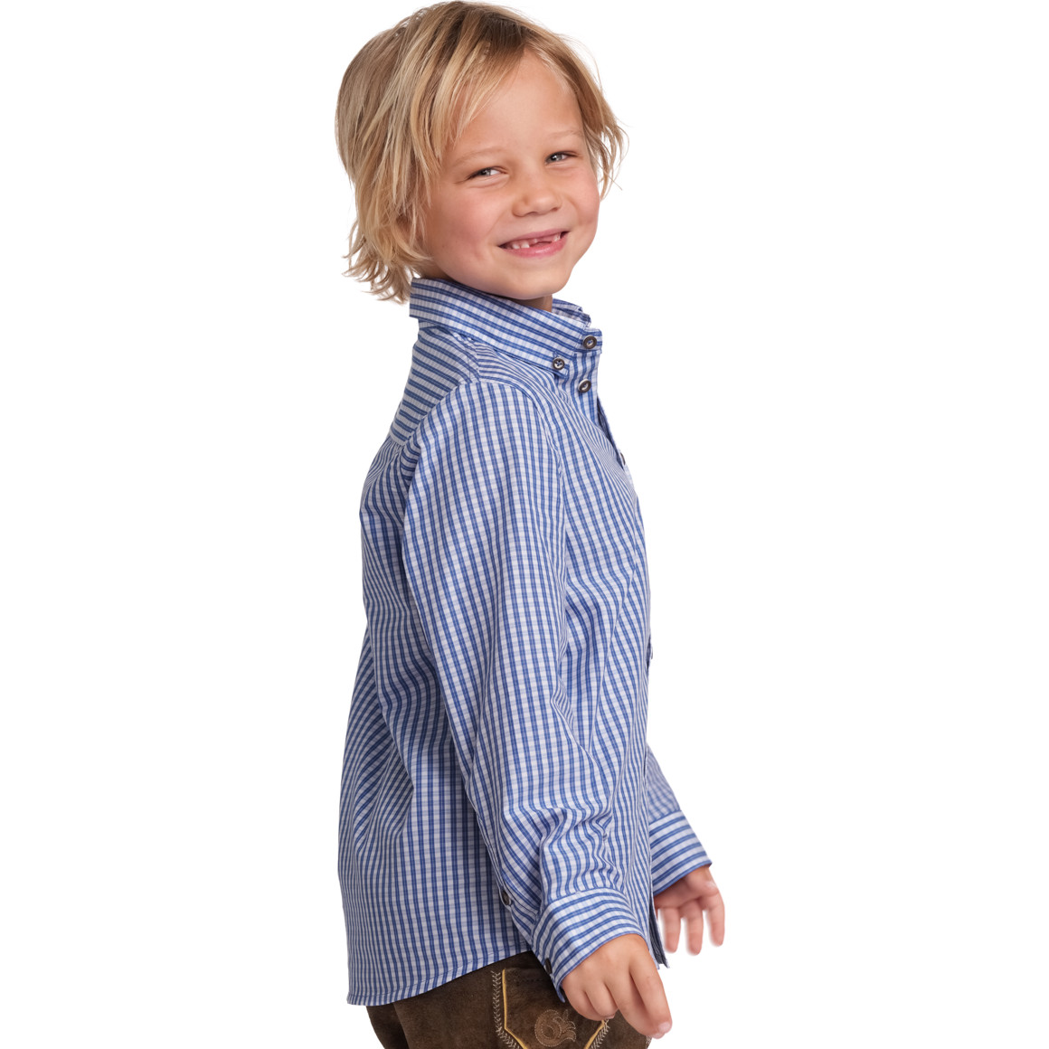 Topolino Jungen Hemd mit Karo-Muster hellblau / weiss