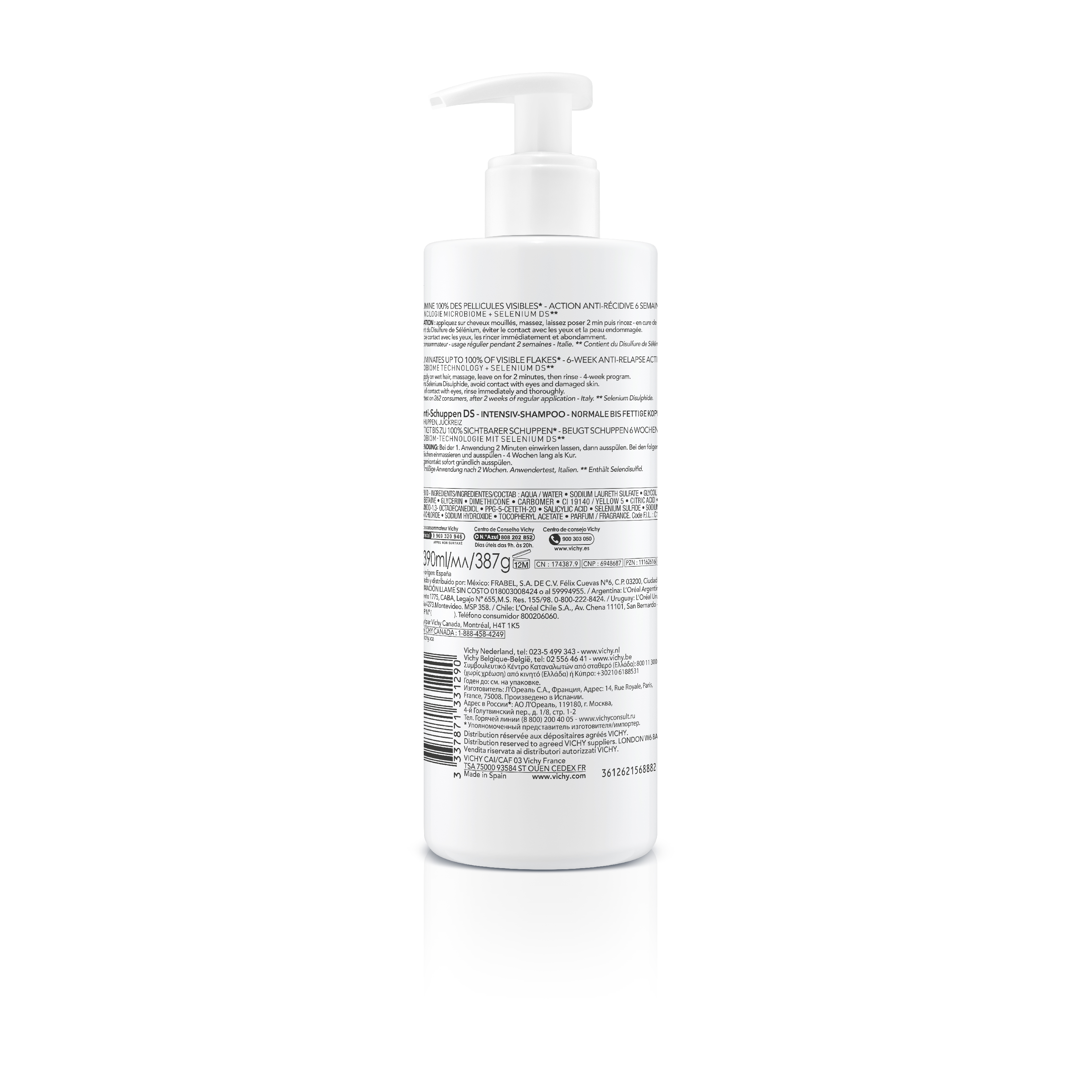 Vichy Dercos Shampooing Anti-Pelliculaire<br>390 ml, Flasche, cheveux gras