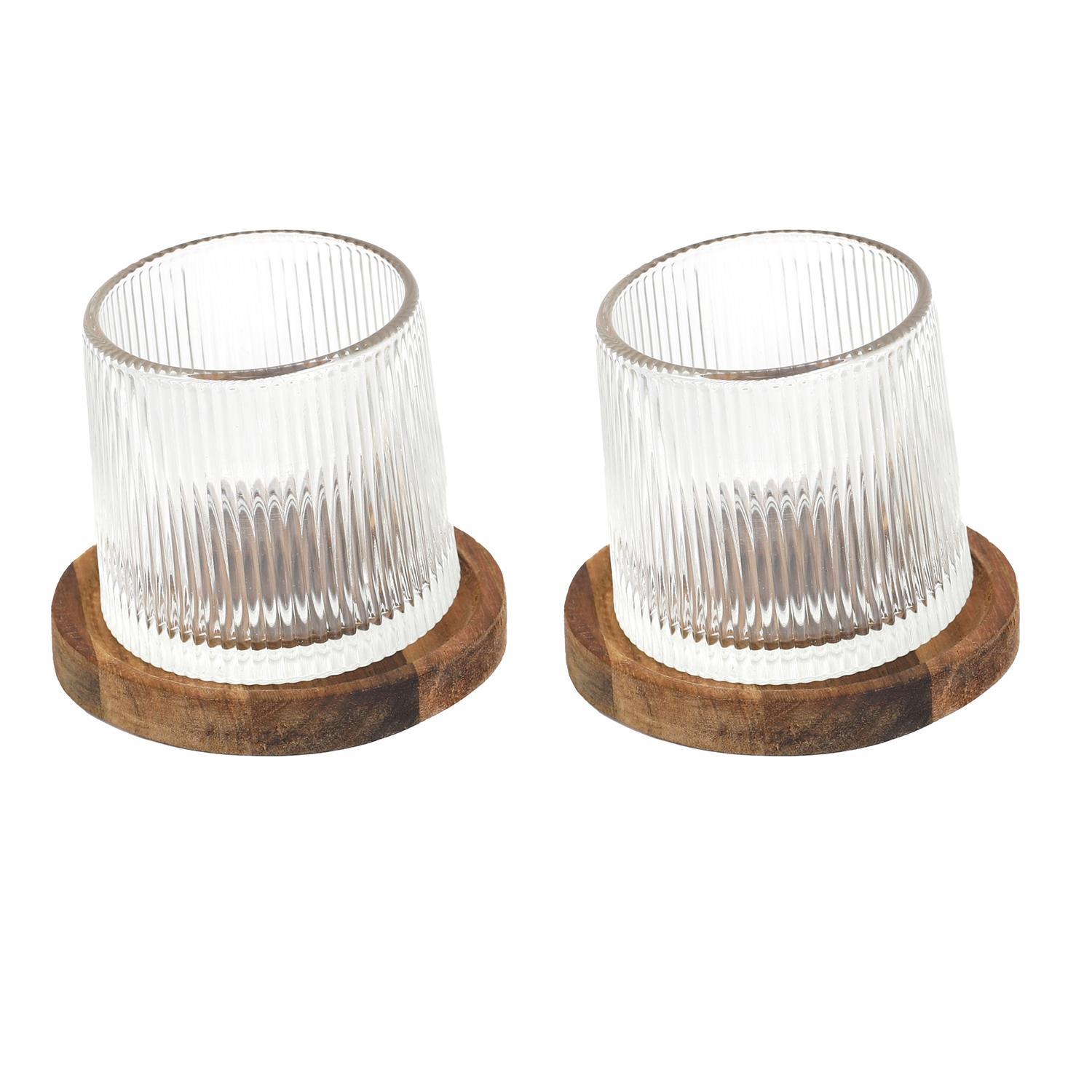 VERRE WHISKY SUPPORT ACACIA X2 PIECES
