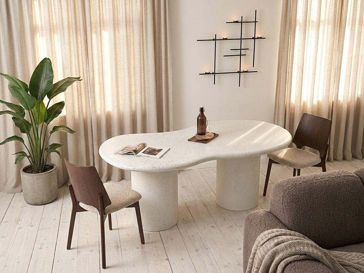 Tuin eettafel SIRMIONE 200 cm 110 cm Terrazzo-effect Wit terrazzo