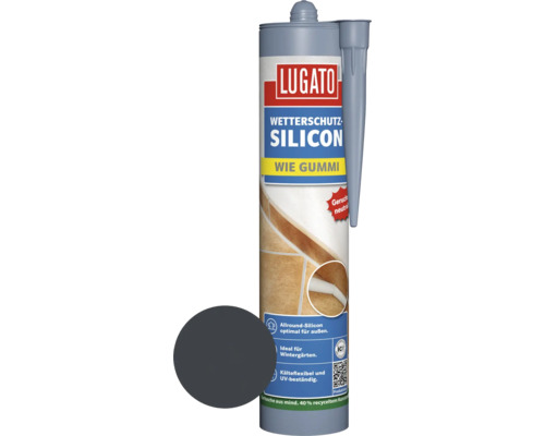 Lugato Weerbestendige Siliconen, Zoals Rubber, Antraciet, 310 ml