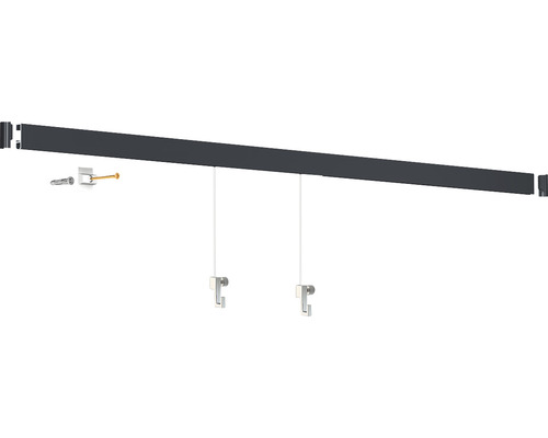 Schilderijrail All-In-One Click Rail 2 m zwart