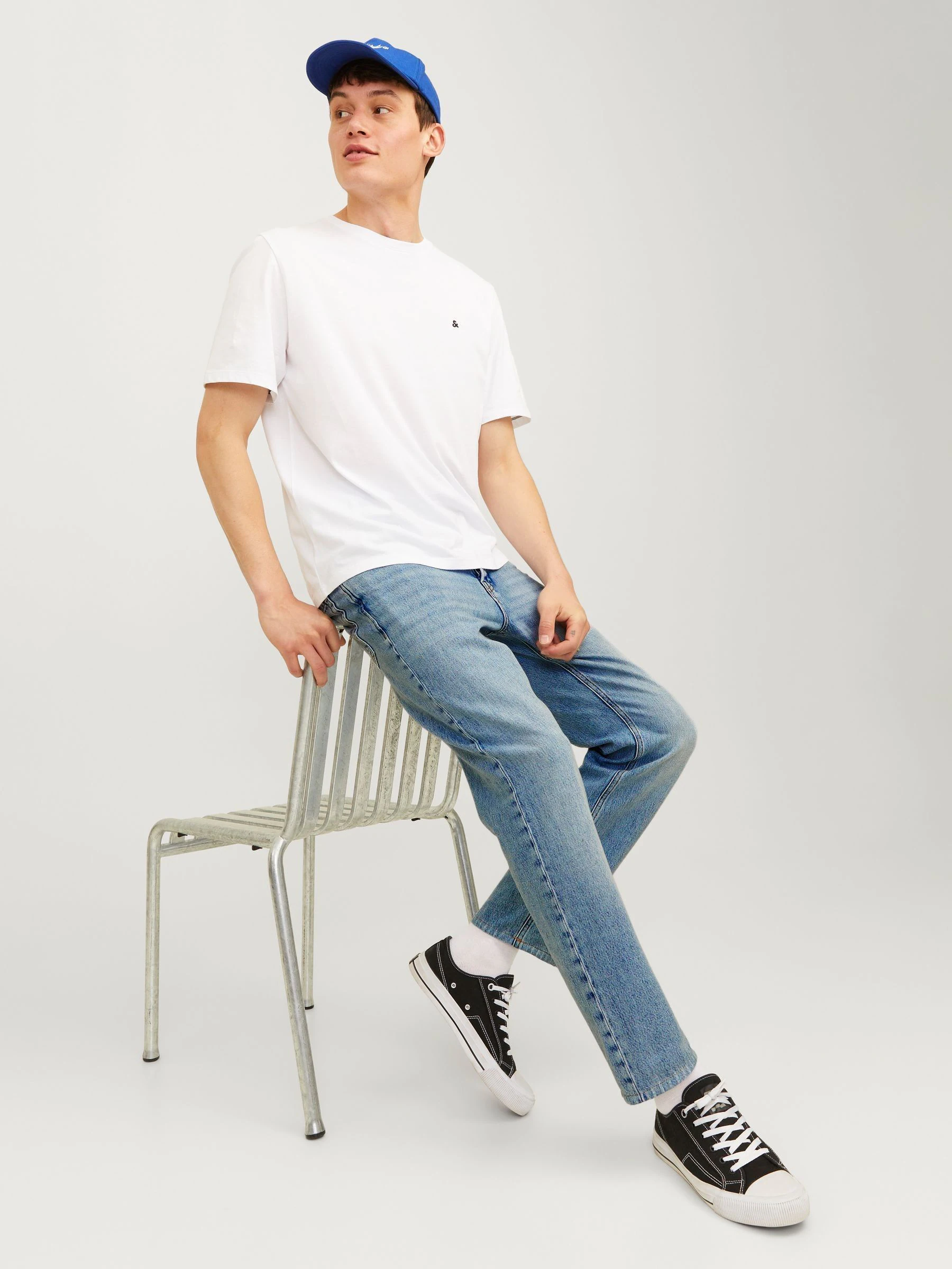 Lichtblauw chroom - JACK & JONES Chris jeans met relaxte pasvorm