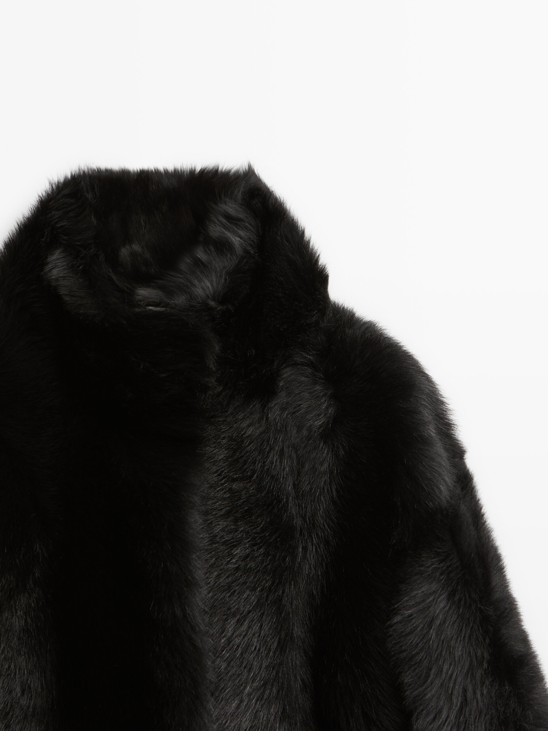 Chaqueta moutón piel negra - NEGRO