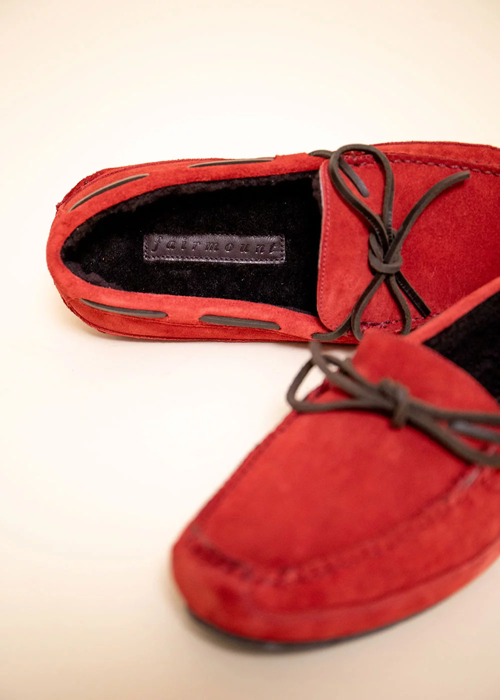 M LACE SLIPPER 2 VELOURS ROUGE FOURRE