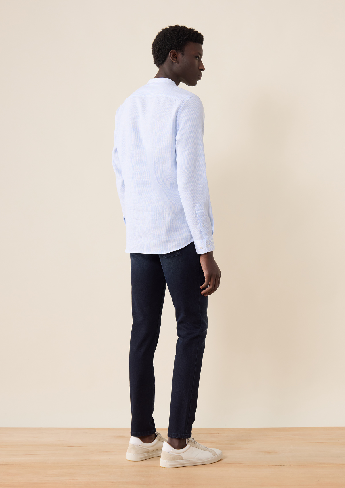 Jean skinny en coton mélangé stretch bleu marine