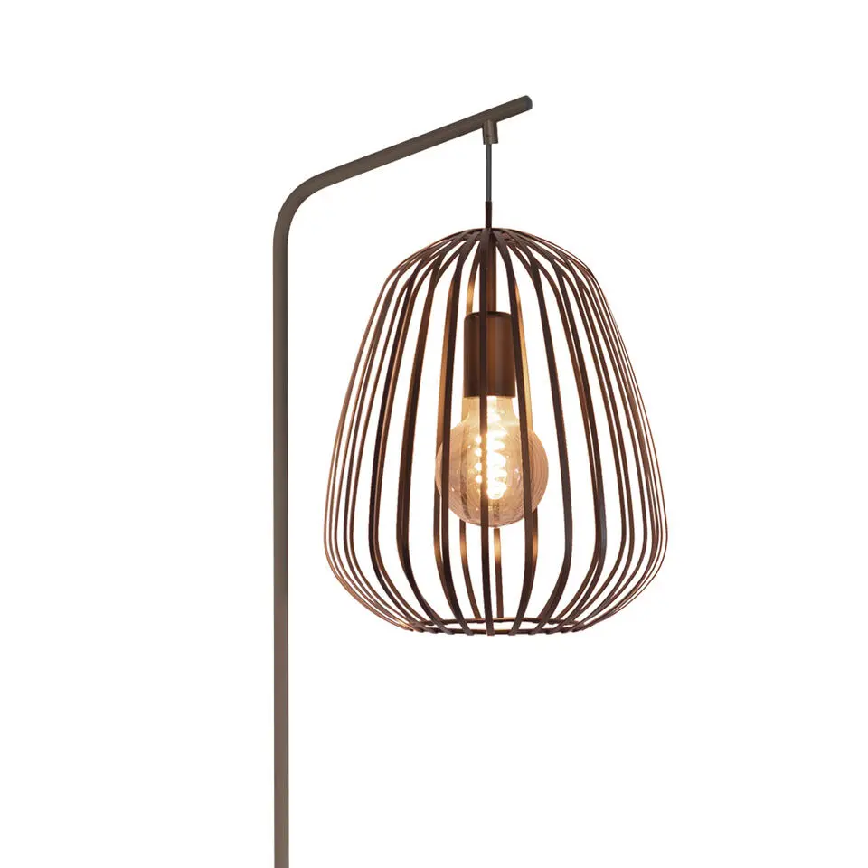 EGLO Espinal Vloerlamp - E27 - H 170 cm - Brons - Staal